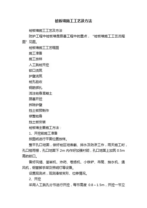桩板墙施工工艺及方法