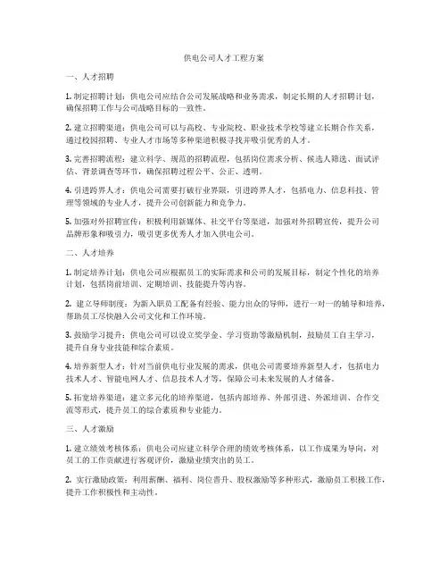 供电公司人才工程方案