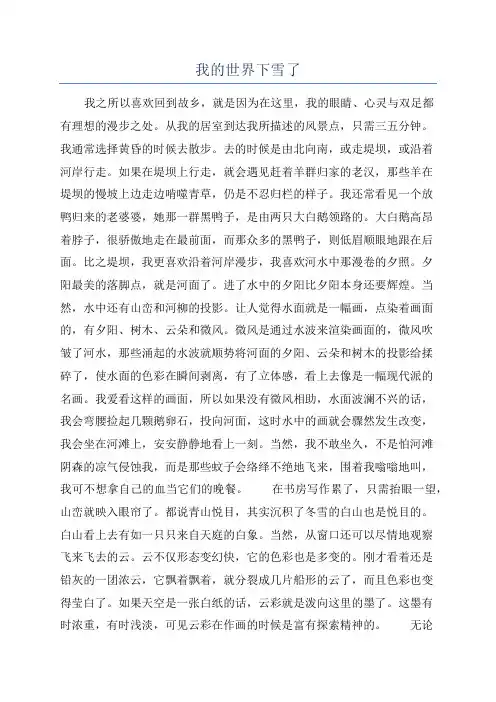 我的世界下雪了