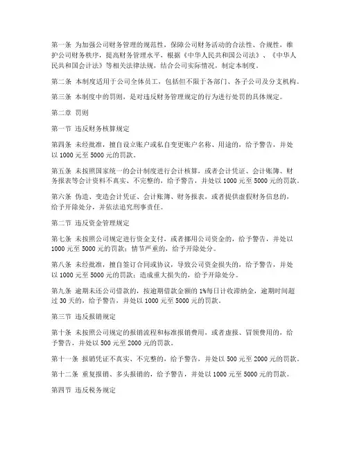 公司财务管理制度_罚则