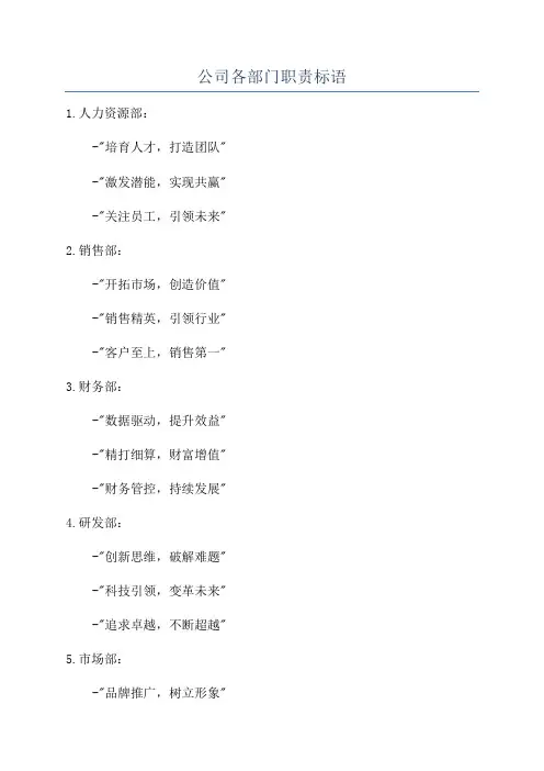 公司各部门职责标语