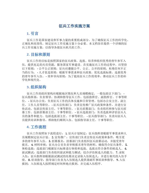 征兵工作实施方案