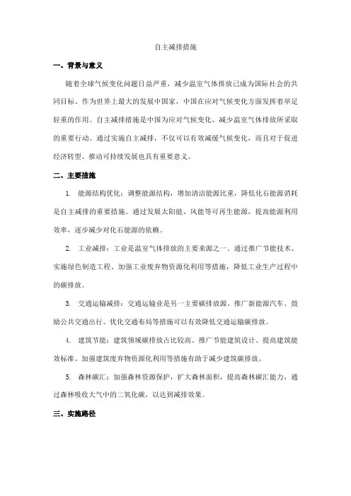 自主减排措施