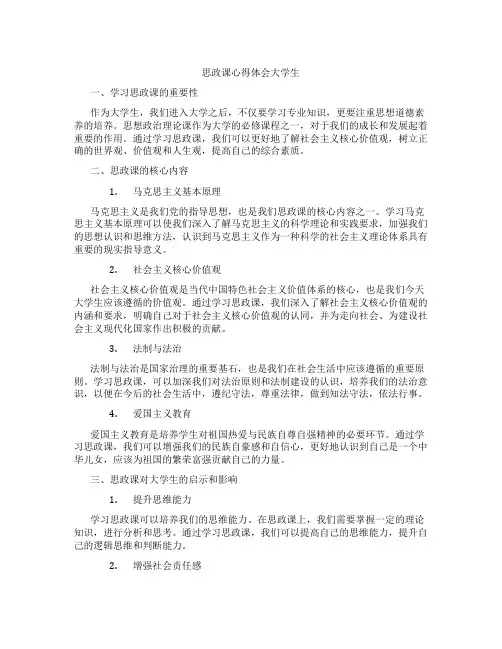 思政课心得体会大学生