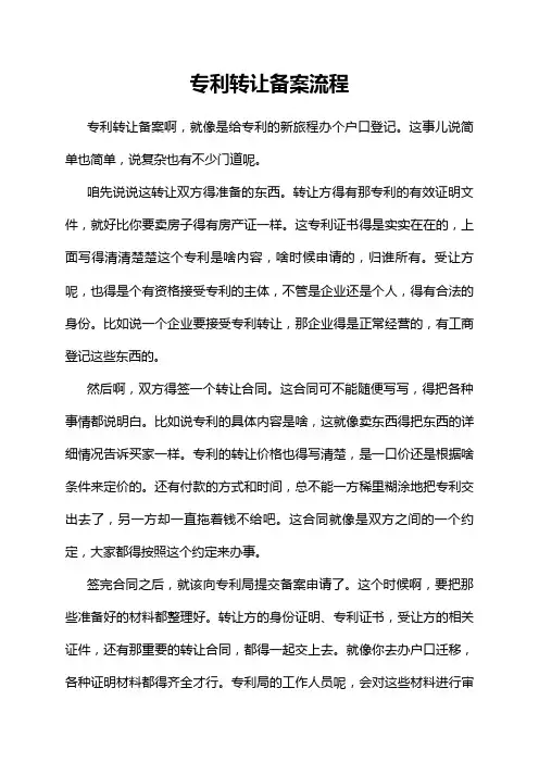 专利转让备案流程