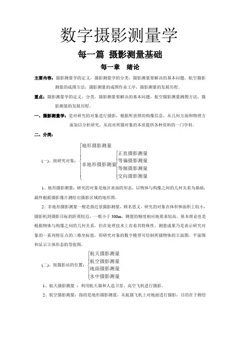 数字摄影测量学讲义