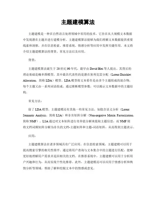 主题建模算法