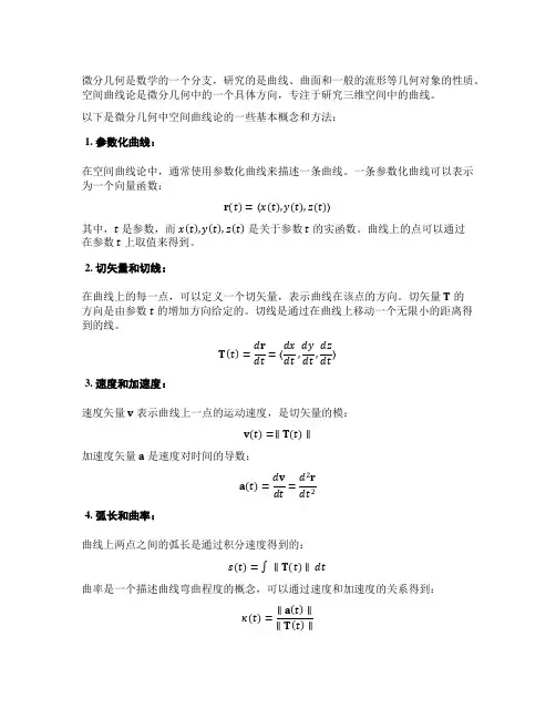 微分几何 空间曲线论