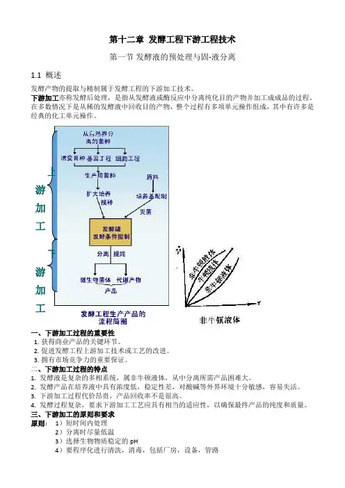 发酵工程 下游工程技术知识点