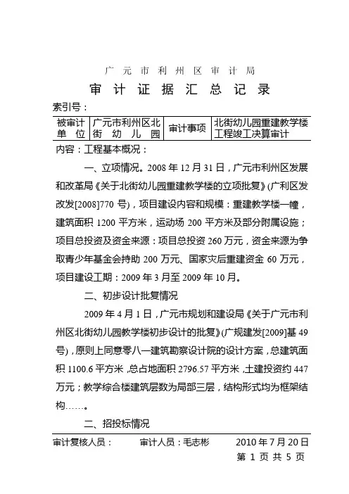 审计取证单样本。.doc