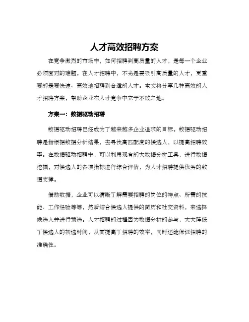 人才高效招聘方案