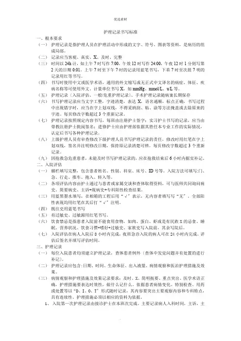 护理记录书写规范