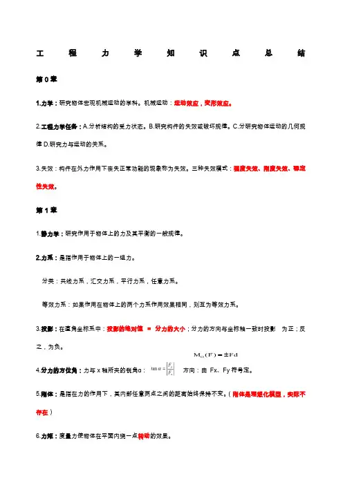 工程力学知识点总结