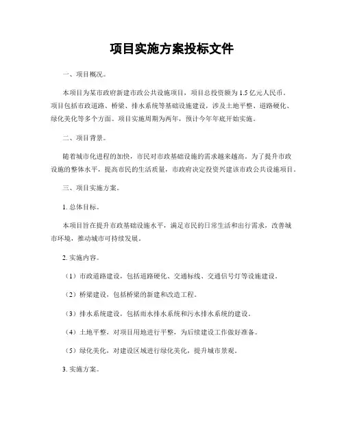 项目实施方案投标文件
