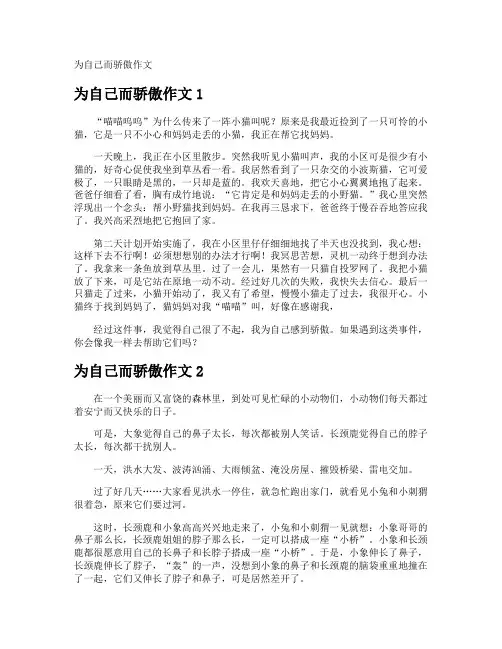 为自己而骄傲作文