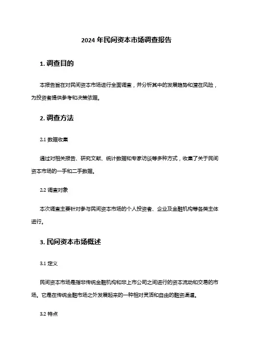 2024年民间资本市场调查报告