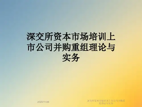 深交所资本市场培训上市公司并购重组理论与实务