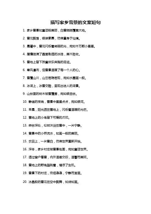 描写家乡雪景的文案短句