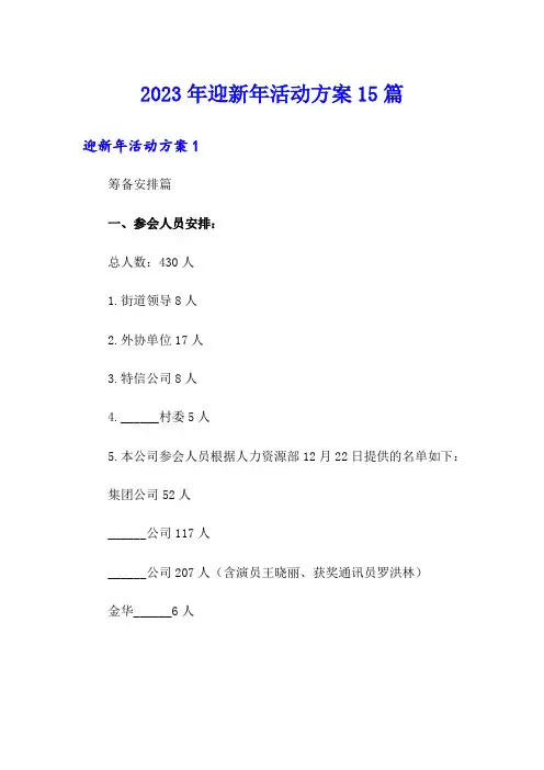 2023年迎新年活动方案15篇