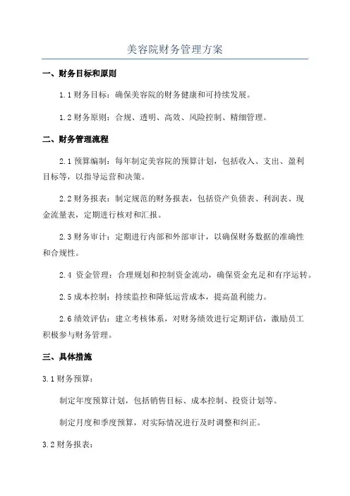美容院财务管理方案