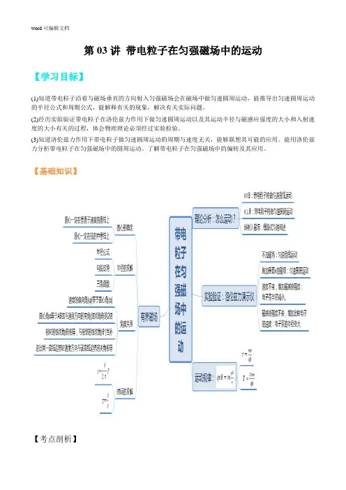 带电粒子在匀强磁场中的运动(解析版)-【寒假自学课】2022年高二物理寒假精品课