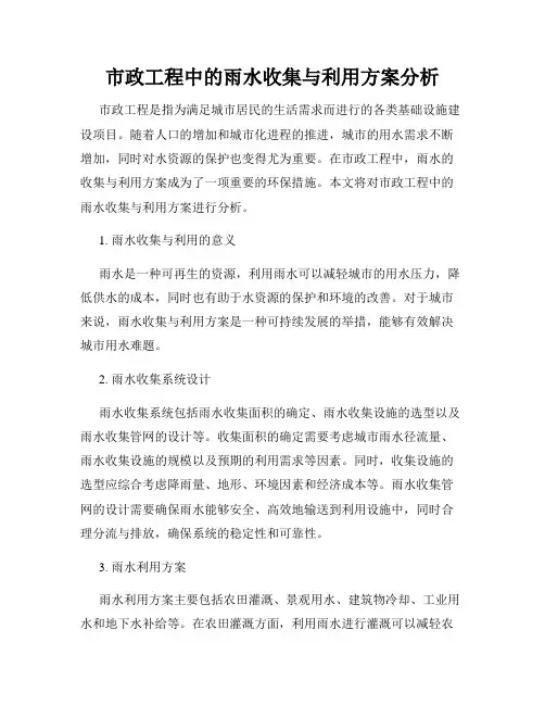 市政工程中的雨水收集与利用方案分析