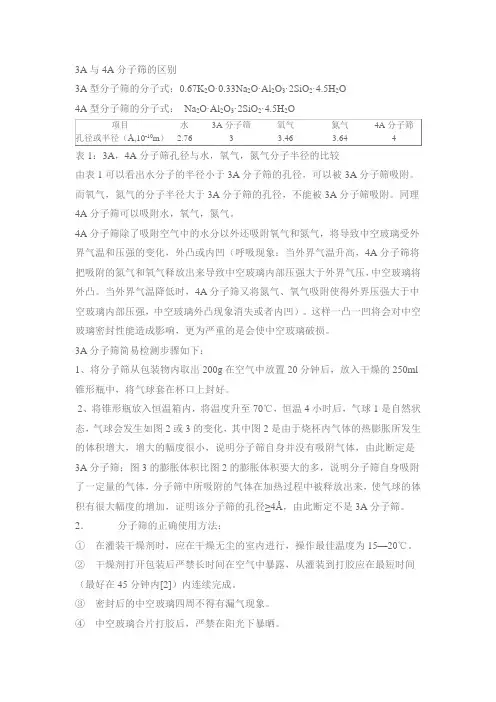 3A与4A分子筛的区别