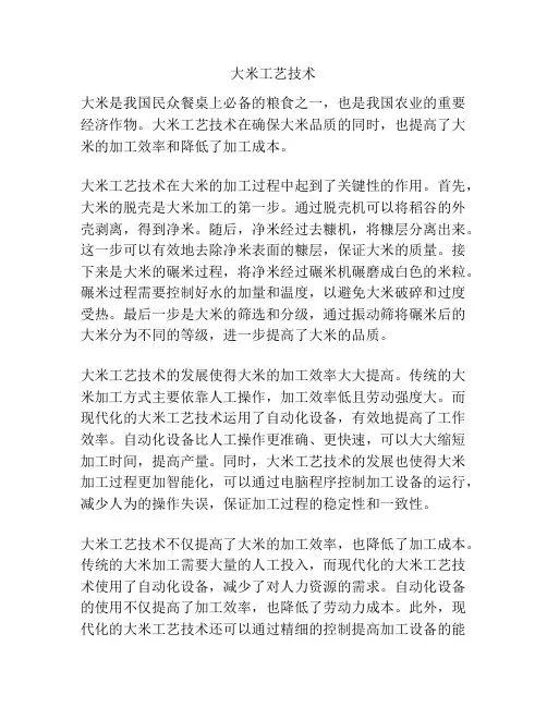大米工艺技术