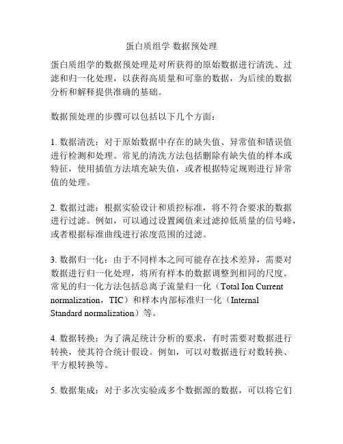 蛋白质组学 数据预处理
