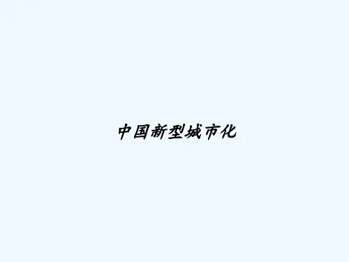 中国新型城市化 PPT