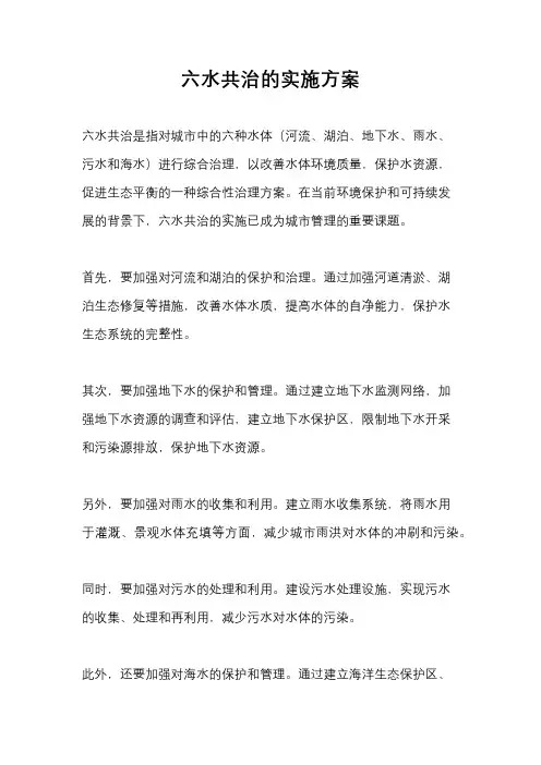 六水共治的实施方案