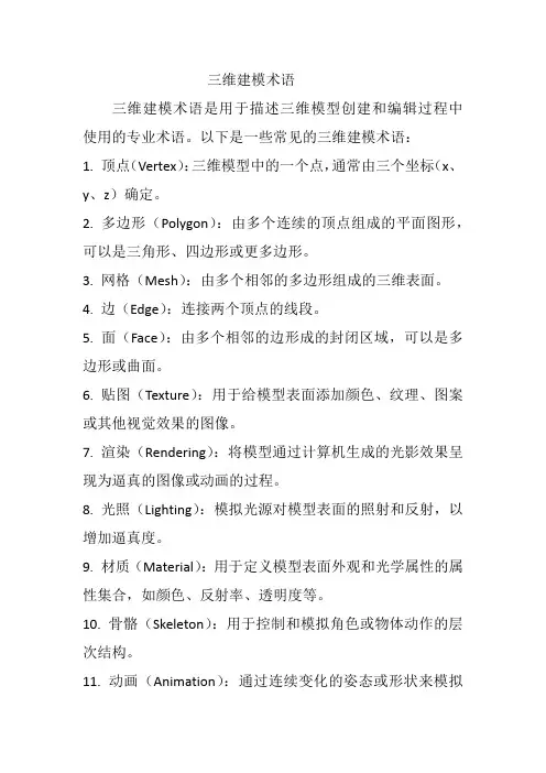 三维建模术语