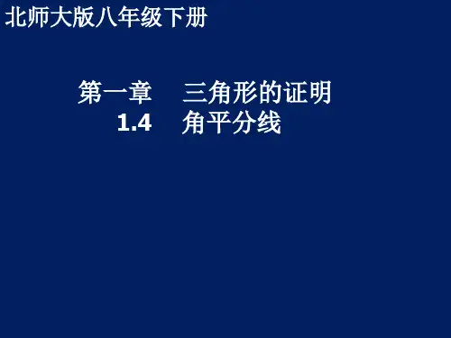 北师大版八年级下册数学：1.4角平分线课件
