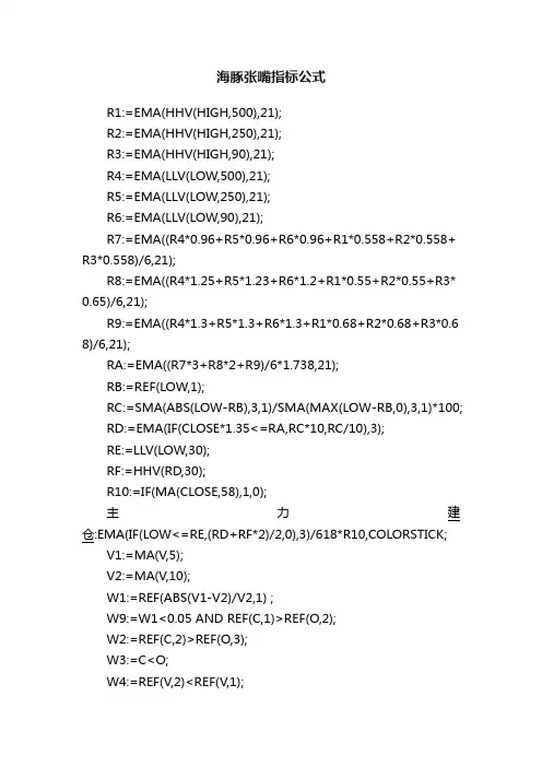 海豚张嘴指标公式