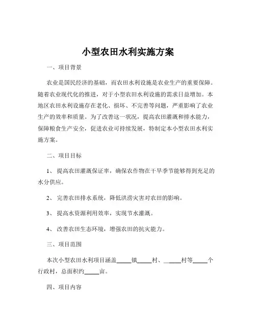 小型农田水利实施方案