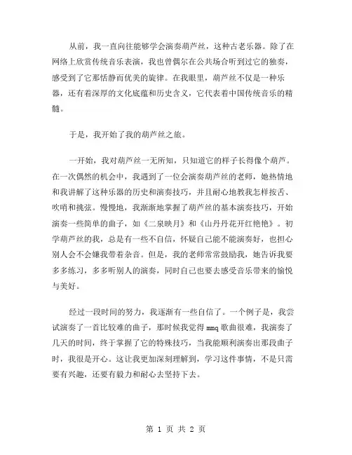 学葫芦丝作文范文