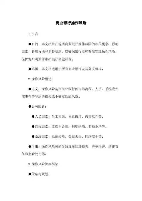 商业银行操作风险