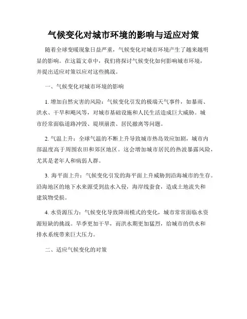 气候变化对城市环境的影响与适应对策