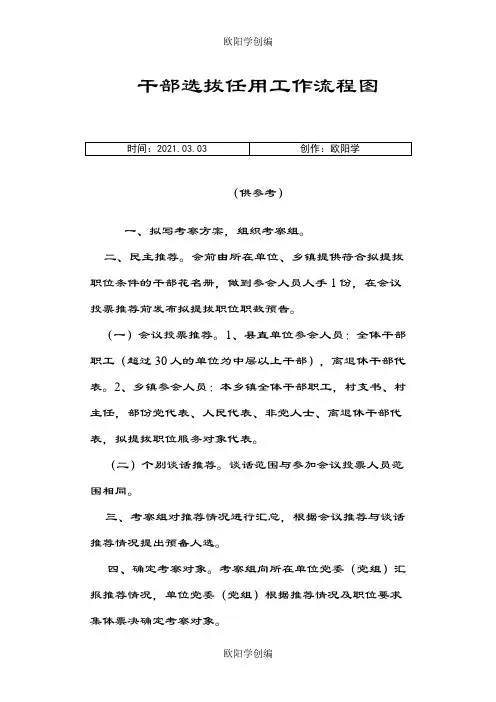 干部选拔任用工作流程图之欧阳学创编