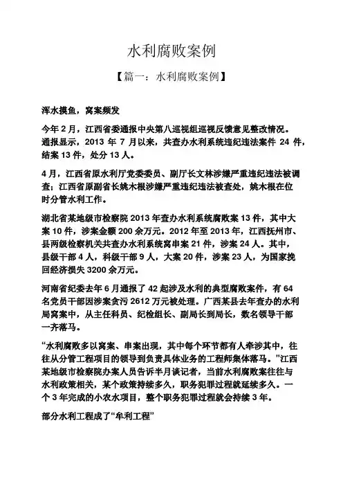 水利腐败案例