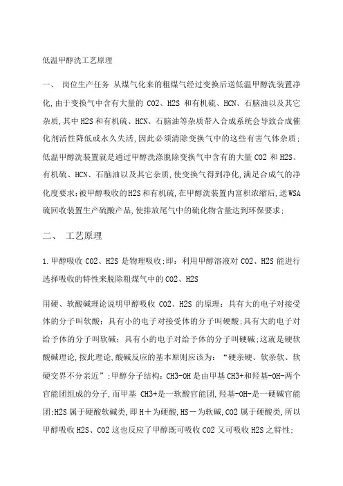 低温甲醇洗工艺原理