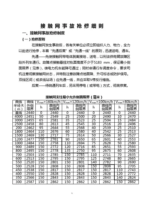 接触网事故抢修细则