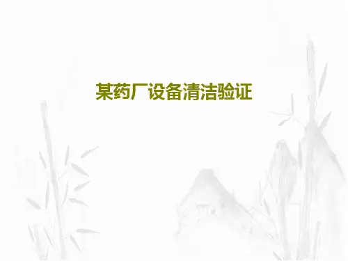 某药厂设备清洁验证104页PPT