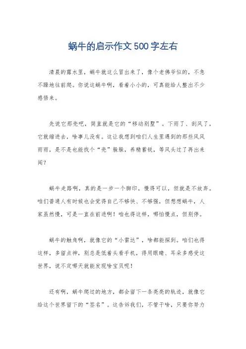 蜗牛的启示作文500字左右
