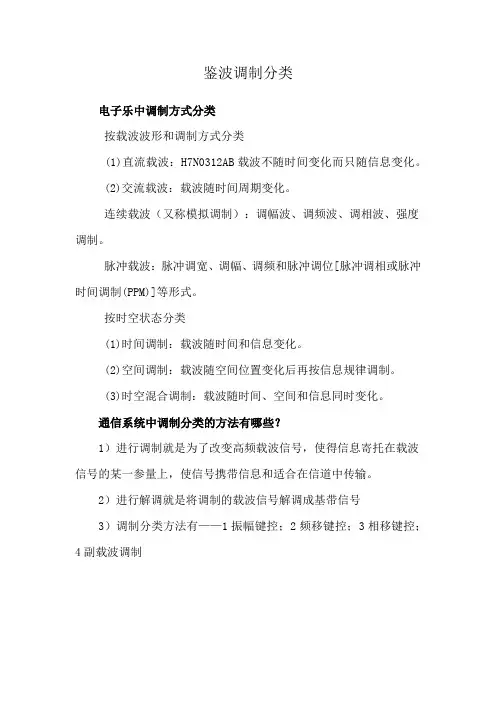 鉴波调制分类