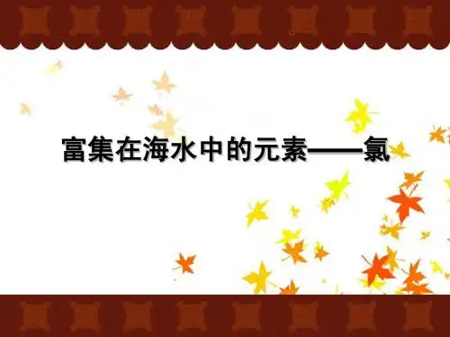 富集在海水中的元素-氯 说课稿