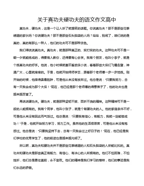 关于真功夫硬功夫的语文作文高中