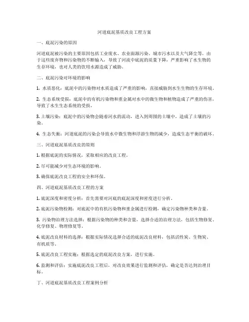 河道底泥基质改良工程方案