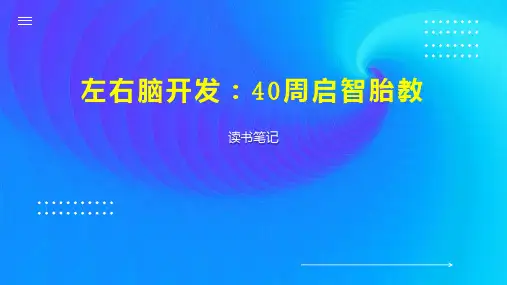 左右脑开发 40周启智胎教