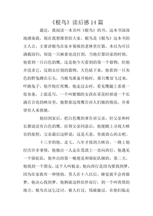 《根鸟》读后感14篇